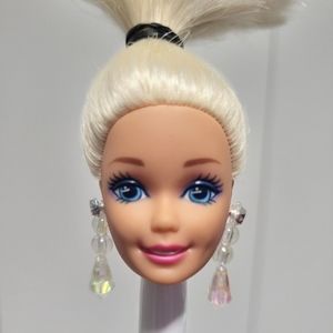 Vintage 1994 Dance'n Twirl Barbie Head + Earrings